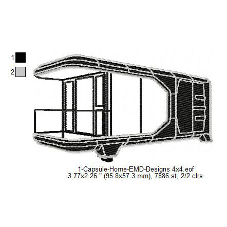 Capsule Mini Home Silhouette Shadow Machine Embroidery Digitized Design Files