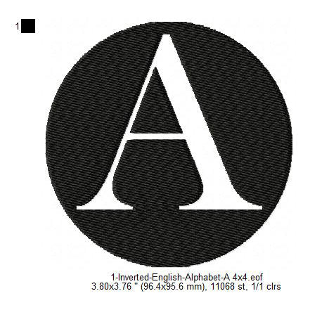 A English Alphabets Lettes Machine Embroidery Digitized Design Files