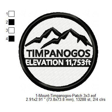 Mount Timpanogos Mountains Merit Badge Machine Embroidery Digitized Design Files