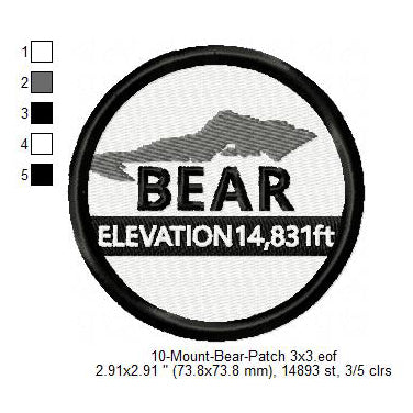 Mount Bear Mountains Merit Badge Machine Embroidery Digitized Design Files