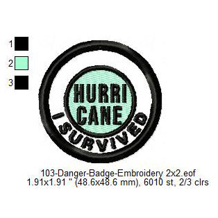 Hurricane Helene Storm Cyclone Merit Badge Machine Embroidery Digitized Design Files