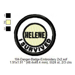 Hurricane Helene Storm Cyclone Merit Badge Machine Embroidery Digitized Design Files