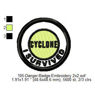 Hurricane Helene Storm Cyclone Merit Badge Machine Embroidery Digitized Design Files
