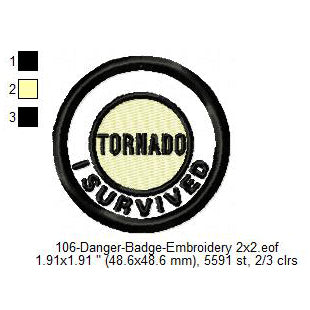 Hurricane Helene Storm Cyclone Merit Badge Machine Embroidery Digitized Design Files