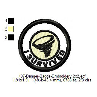 Hurricane Helene Storm Cyclone Merit Badge Machine Embroidery Digitized Design Files