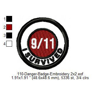 9/11 USA Attack Merit Badge Machine Embroidery Digitized Design Files