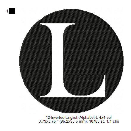 L English Alphabets Lettes Machine Embroidery Digitized Design Files