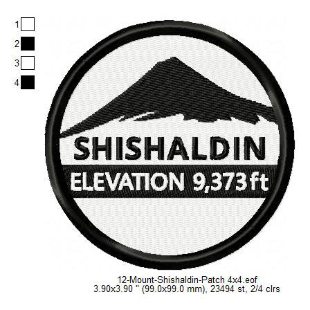 Mount Shishaldin Mountains Merit Badge Machine Embroidery Digitized Design Files
