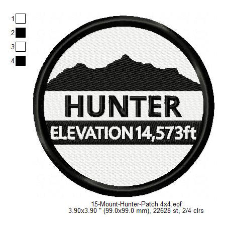 Mount Hunter Mountains Merit Badge Machine Embroidery Digitized Design Files