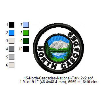 North Cascades National Park Merit Adulting Badge Machine Embroidery Digitized Design Files