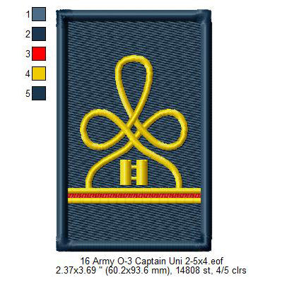 US Army O-3 Captain Mess Uniform Insignia Symbols Emblems Patches Machine Embroidery Digitized Design Files (Copy)