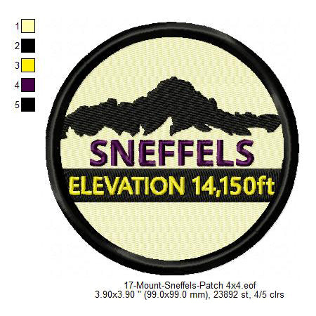 Mount Sneffels Mountains Merit Badge Machine Embroidery Digitized Design Files