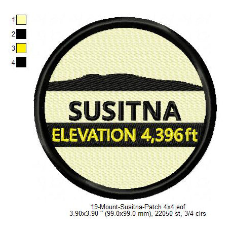 Mount Susitna Mountains Merit Badge Machine Embroidery Digitized Design Files