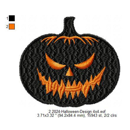 Halloween Pumpkin Jack O' Lanterns Symbols Machine Embroidery Digitized Design Files