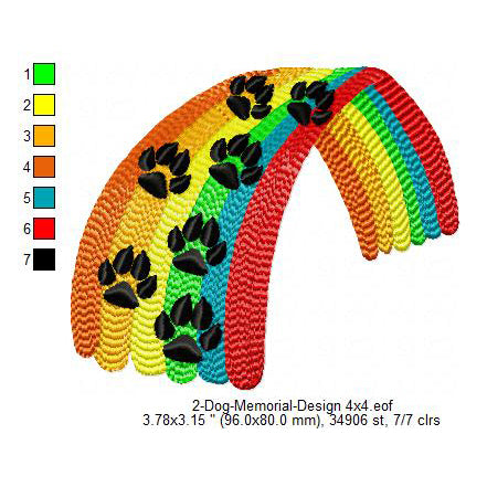 Dead Dog Memorial Symbol Machine Embroidery Digitized Design Files