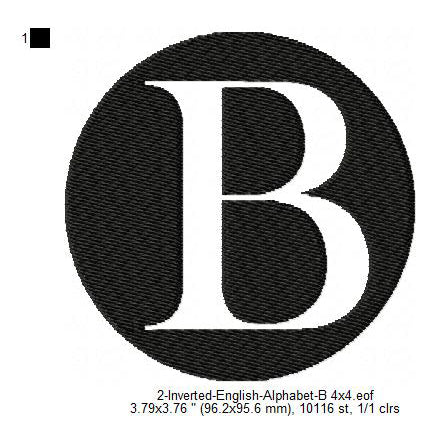 B English Alphabets Lettes Machine Embroidery Digitized Design Files