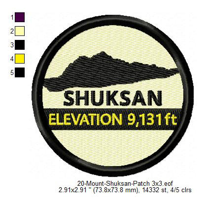 Mount Shuksan Mountains Merit Badge Machine Embroidery Digitized Design Files