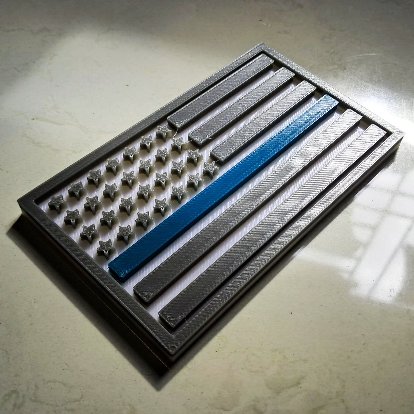 Thin Blue Line Flag Police Officer Remember Badge 3D STL Files For 3D Printing Using 3D Printer Machines