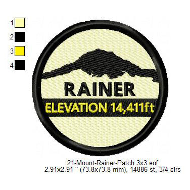 Mount Rainer Mountains Merit Badge Machine Embroidery Digitized Design Files