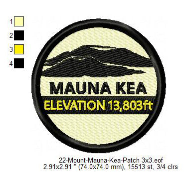 Mount Mauna Kea Mountains Merit Badge Machine Embroidery Digitized Design Files