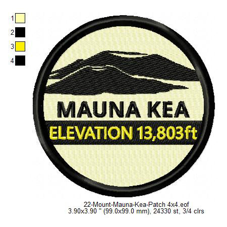 Mount Mauna Kea Mountains Merit Badge Machine Embroidery Digitized Design Files