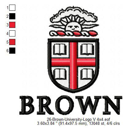 Brown University Logo Machine Embroidery Digitized Design Files
