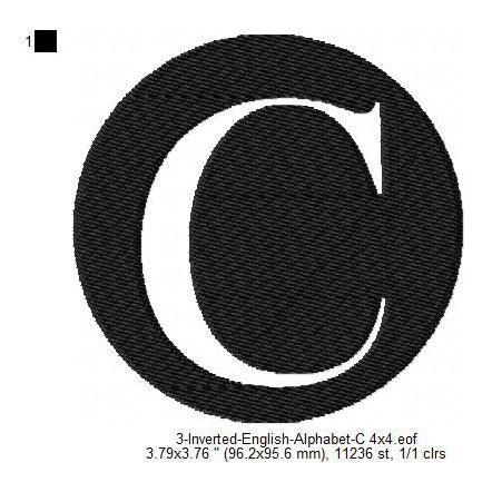 C English Alphabets Lettes Machine Embroidery Digitized Design Files
