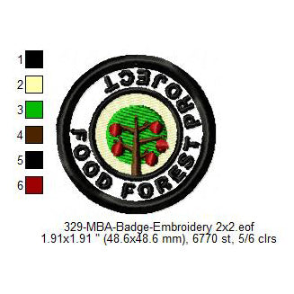 Food Forest Project Merit Adulting Badge Machine Embroidery Digitized Design Files