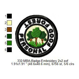 Personal Food Forest Merit Adulting Badge Machine Embroidery Digitized Design Files