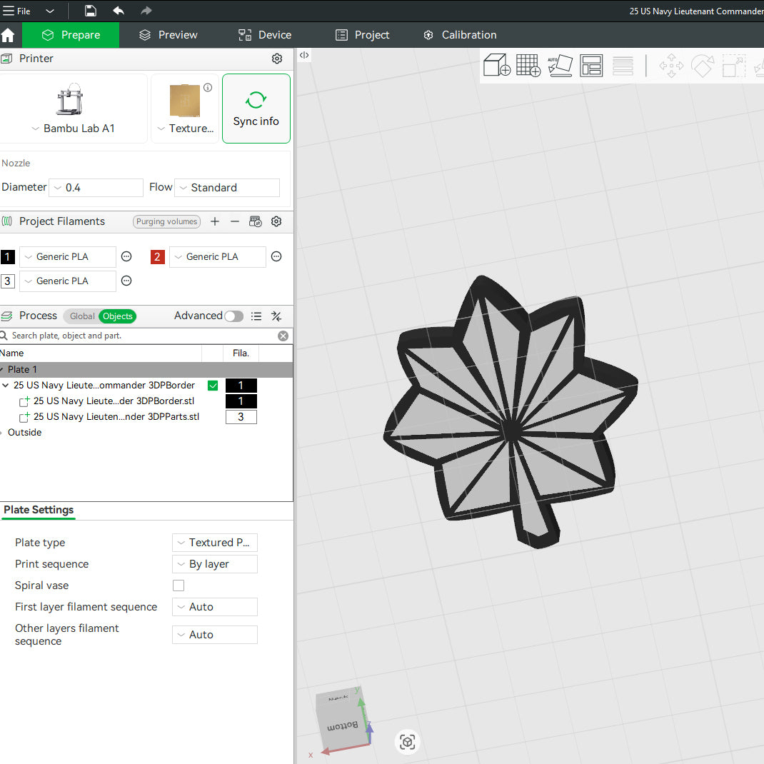 US Navy Lieutenant Commander Petty Officer Insignia Emblem Symbols 3D STL Files For 3D Printing Using 3D Printer Machines