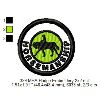 Horsemanship Merit Adulting Badge Machine Embroidery Digitized Design Files