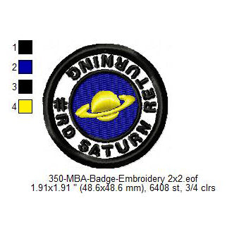 #RD Saturn Returning Merit Badge Machine Embroidery Digitized Design Files