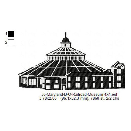 Maryland B O Railroad Museum Silhouette Machine Embroidery Digitized Design Files