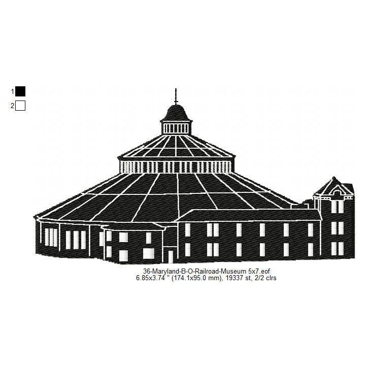 Maryland B O Railroad Museum Silhouette Machine Embroidery Digitized Design Files