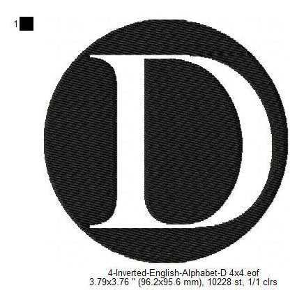 D English Alphabets Lettes Machine Embroidery Digitized Design Files