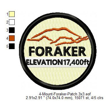 Mount Foraker Mountains Merit Badge Machine Embroidery Digitized Design Files