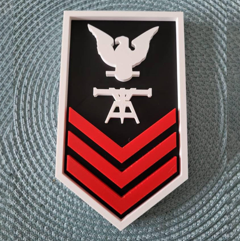 US Navy Fire Control Officer Insignia Emblem Symbols 3D STL Files For 3D Printing Using 3D Printer Machines