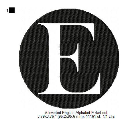E English Alphabets Lettes Machine Embroidery Digitized Design Files
