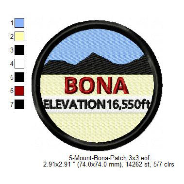 Mount Bona Mountains Merit Badge Machine Embroidery Digitized Design Files