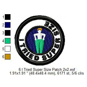 I Tried Super Size Dress FIFA Football Soccer World Cup Tourist Traveler 2026 Soccer Experience Merit Adulting Badge Patch Machine Embroidery Digitized Design Files