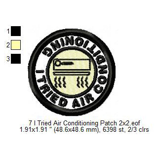 I Tried Air Conditioning FIFA Football Soccer World Cup Tourist Traveler 2026 Soccer Experience Merit Adulting Badge Patch Machine Embroidery Digitized Design Files