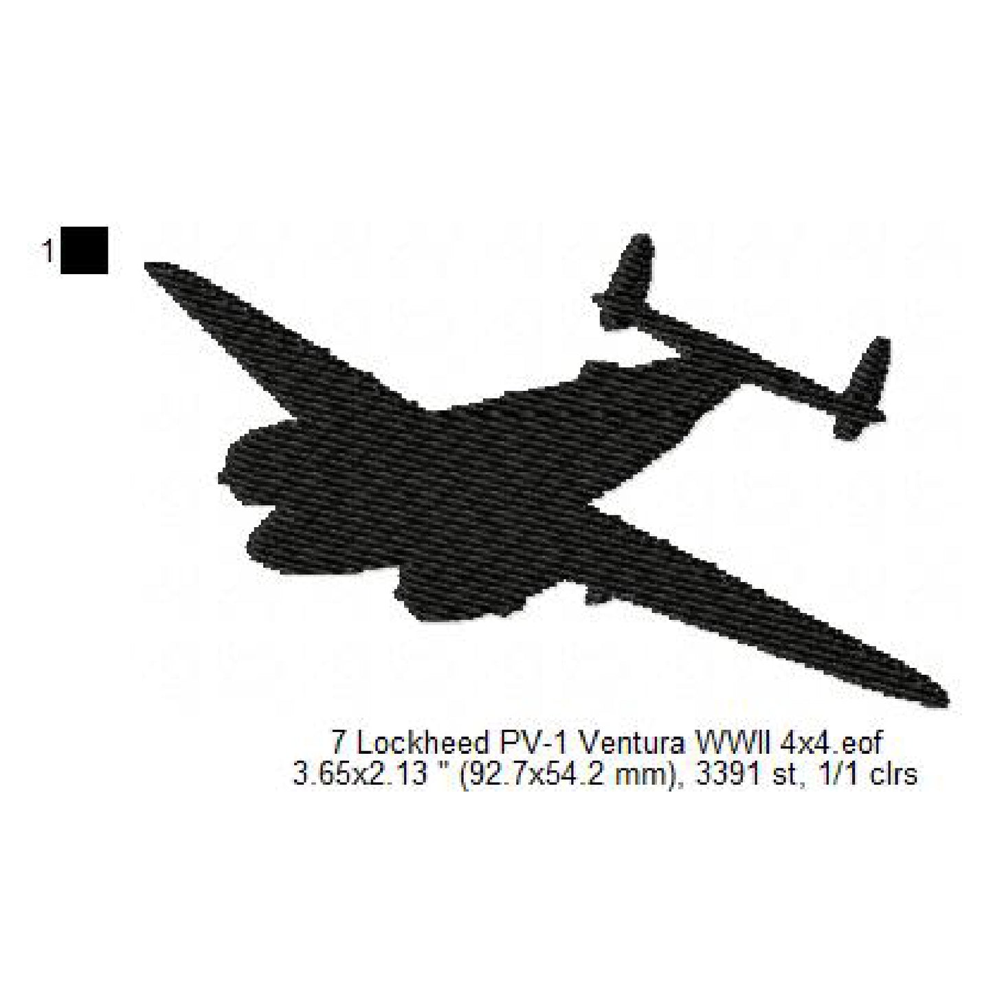 Martin PBM Mariner, Lockheed PV-1 Ventura, Curtiss SB2C Helldiver, Consolidated PB4Y-2 Privateer, Grumman F6F Hellcat WWII US Navy Aircrafts Silhouette Set Machine Embroidery Digitized Design Files