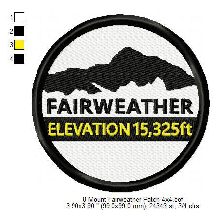 Mount Fairweather Mountains Merit Badge Machine Embroidery Digitized Design Files