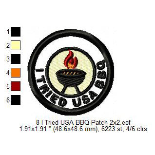 I Tried USA BBQ FIFA Football Soccer World Cup Tourist Traveler 2026 Soccer Experience Merit Adulting Badge Patch Machine Embroidery Digitized Design Files