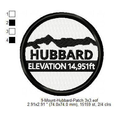 Mount Hubbard Mountains Merit Badge Machine Embroidery Digitized Design Files