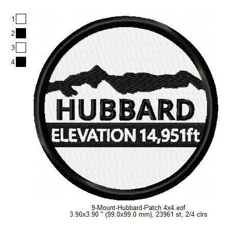 Mount Hubbard Mountains Merit Badge Machine Embroidery Digitized Design Files