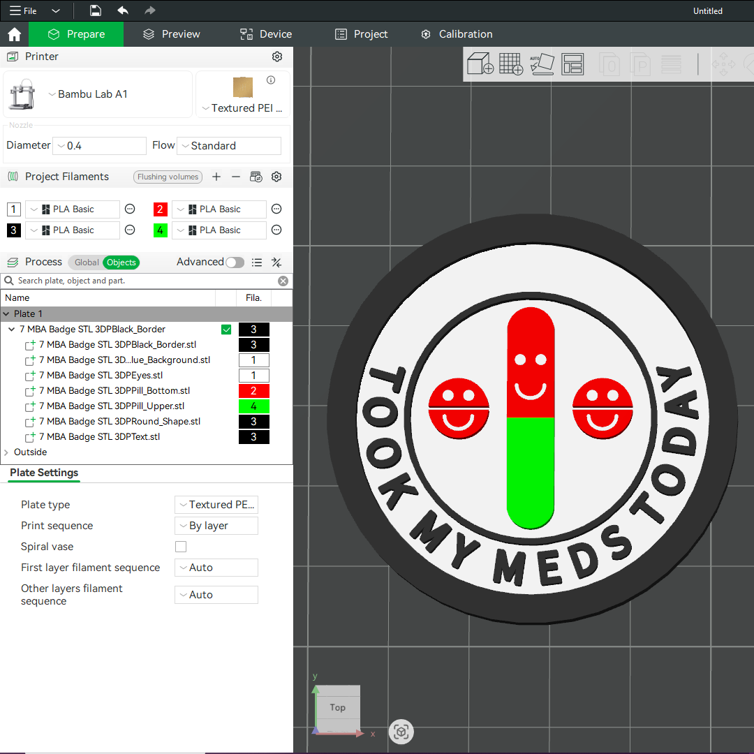 Took My Meds Today MBA Merit Badges 3D STL Files For 3D Printing Using 3D Printer Machines