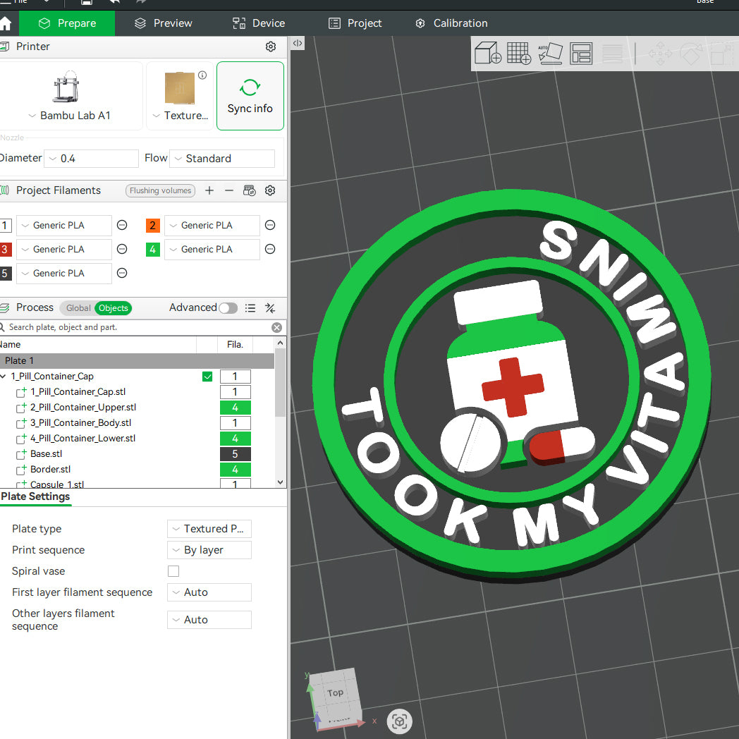 Took My Vitamins Pills Personal Healthcare Daily Life MBA Merit Badges 3D STL Files For 3D Printing Using 3D Printer Machines