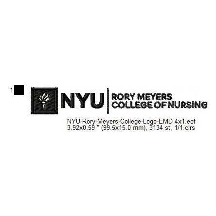 NYU Rory Meyers College of Nursing Logo Machine Embroidery Digitized Design Files