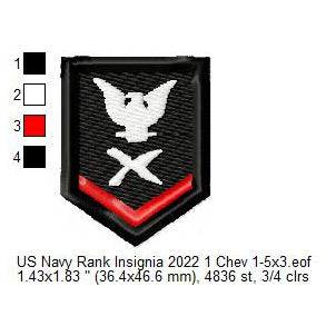 US Navy Rank CT2 Cryptologic Technician Second Class Petty Officer Single 1 Chevron Insignia Patch Machine Embroidery (Copy)